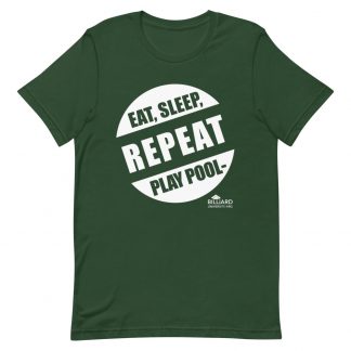 "Eat, Sleep, Play Pool, Repeat" pool and billiard T-shirt