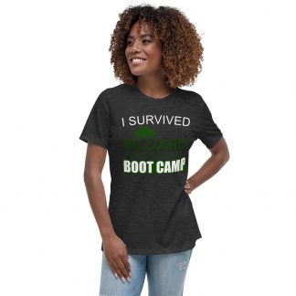 BU Boot Camp Survivor – color ink – women's cut T-shirt