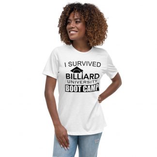 BU Boot Camp Survivor – black ink – women's cut T-shirt
