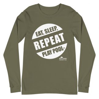 "Eat and Sleep Pool" pool and billiard long-sleeve T-shirt
