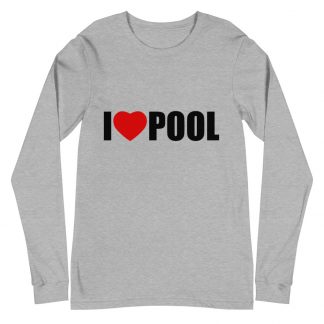 "I Love Pool" pool and billiard long sleeve T-shirt