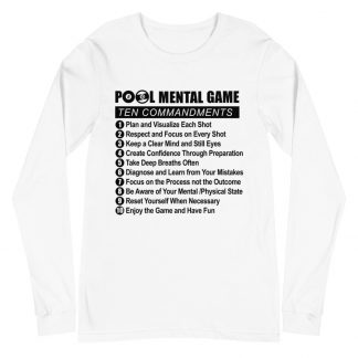 "Mental Game Commandments" pool and billiard long-sleeve T-shirt