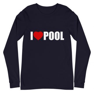 "I Love Pool" pool and billiard long sleeve T-shirt
