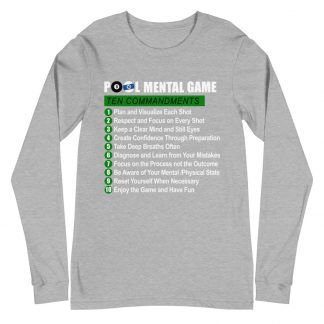 "Mental Game Commandments" pool and billiard long-sleeve T-shirt