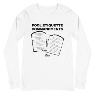 "Pool Etiquette Commandments" pool and billiard long-sleeve T-shirt