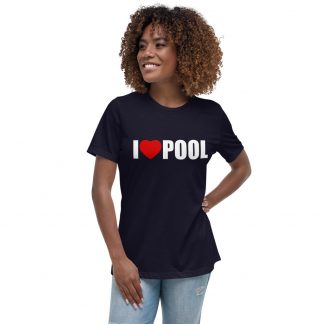 I Love Pool – white ink – women's cut T-shirt