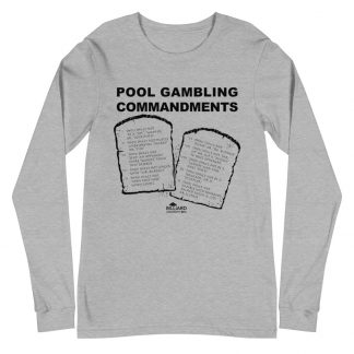 "Pool Gambling Commandments" pool and billiard long-sleeve T-shirt