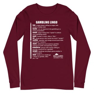 "Gambling Lingo" pool and billiard long-sleeve T-shirt
