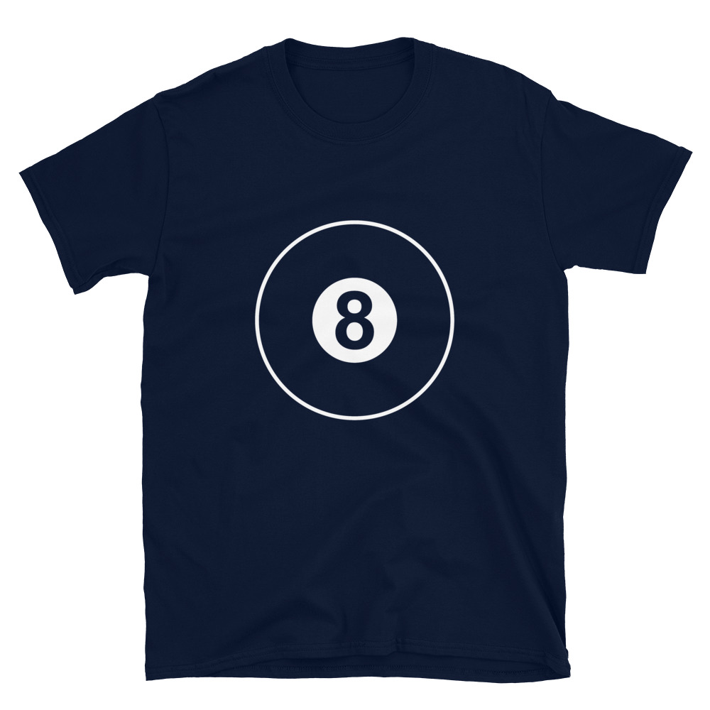 Eight Ball – white ink – classic unisex T-shirt - Dr. Dave Billiard T ...