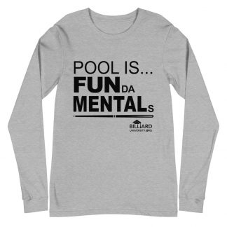"Pool Fundamentals" pool and billiard long-sleeve T-shirt