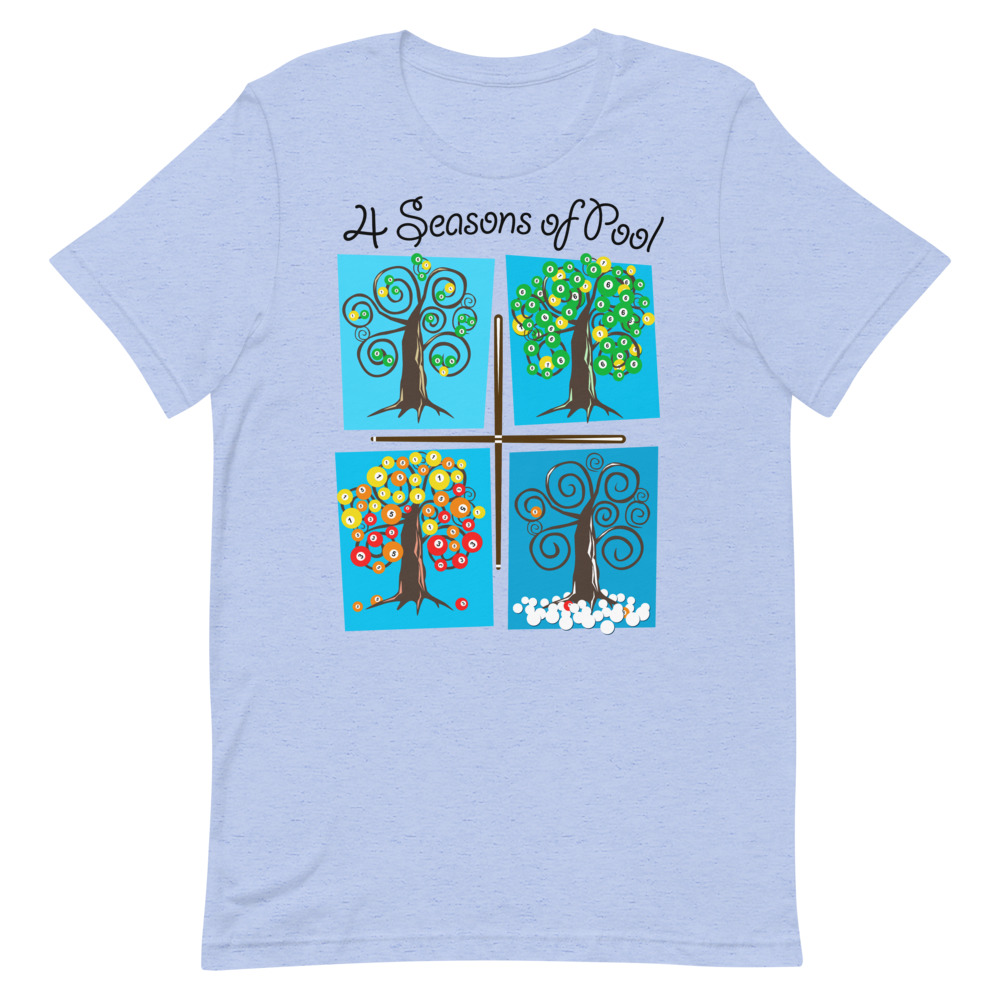"Four Seasons of Pool" pool and billiard T-shirt