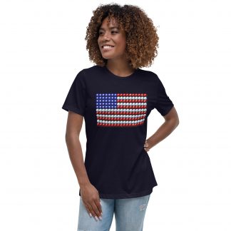 US Ball Flag – color ink – women's cut T-shirt