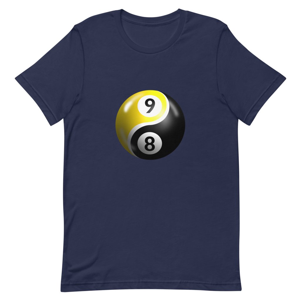 "Yin and Yang - 8-ball-9-ball" pool and billiard T-shirt