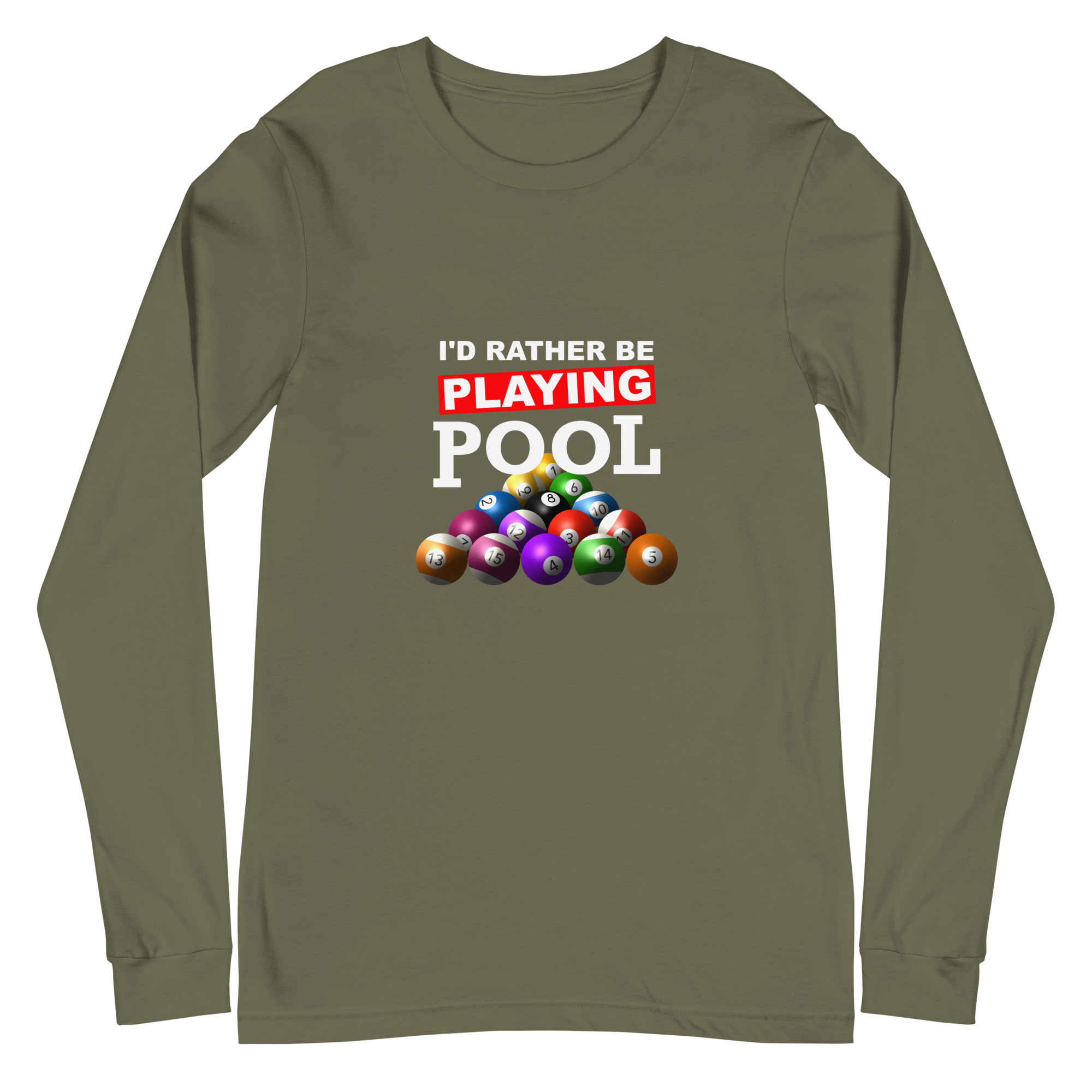 I'd Rather Be Playing Pool - color ink - unisex long-sleeve T-shirt - Image 13