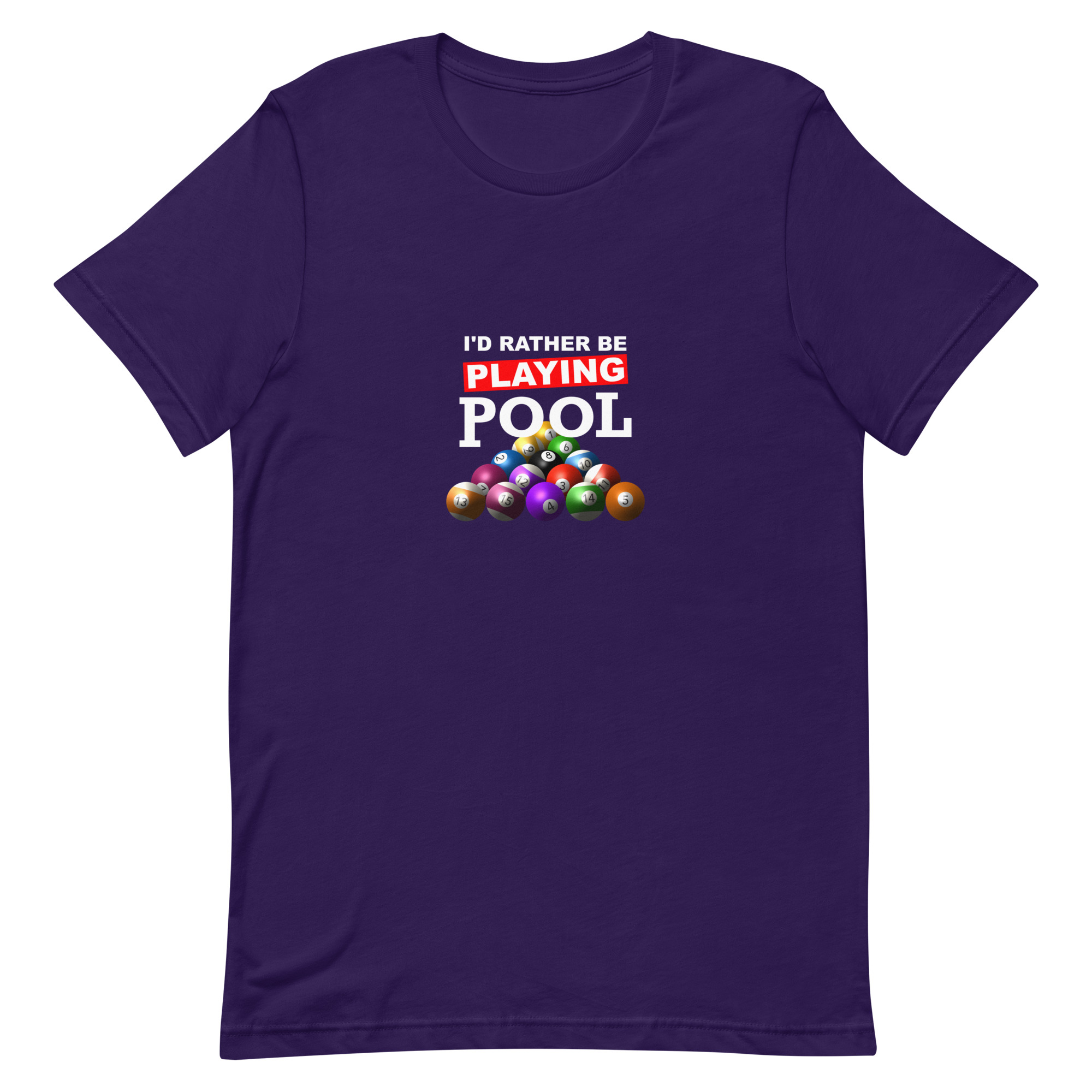 I'd Rather Be Playing Pool – color ink – premium unisex T-shirt - Image 3
