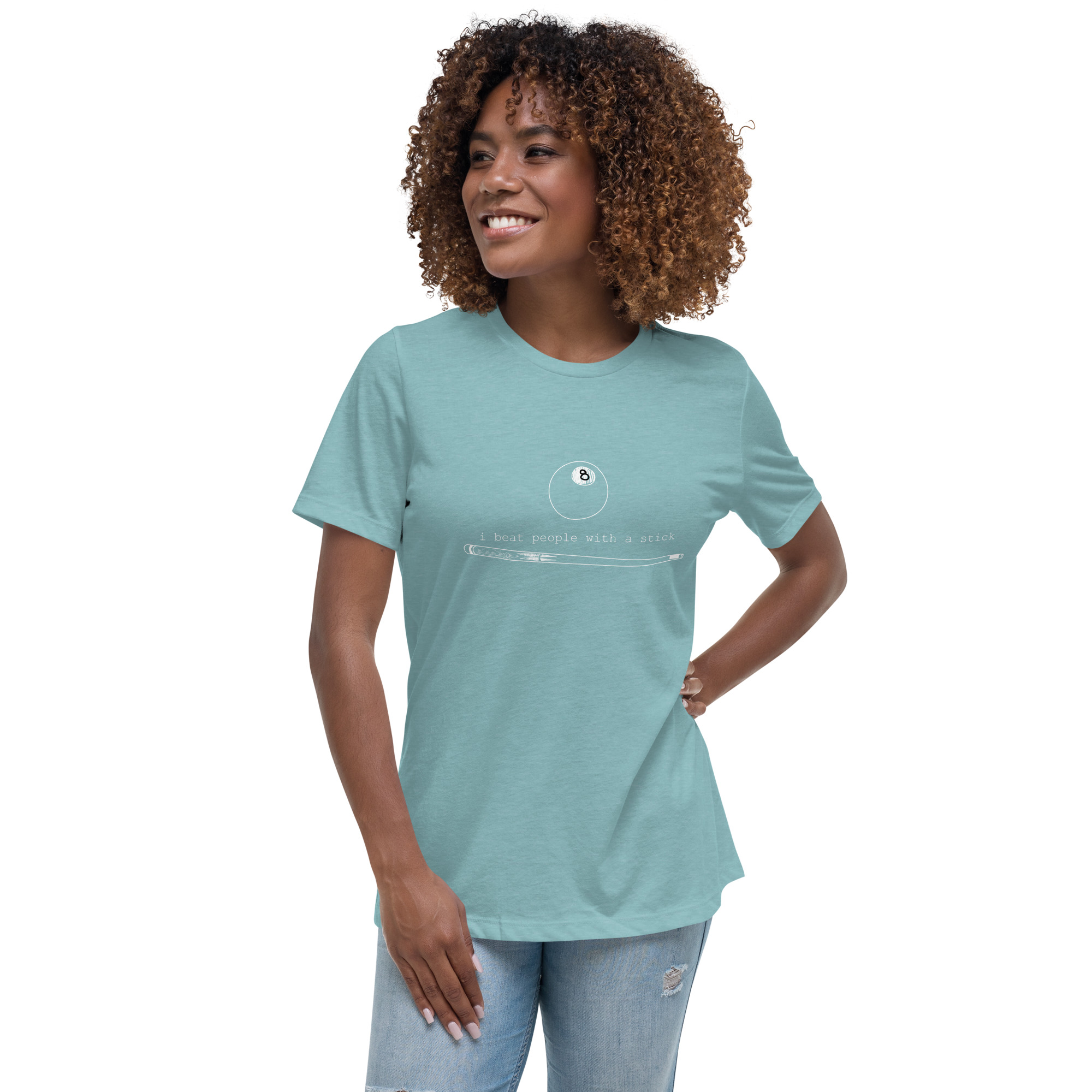 I Beat People With a Stick – color ink – women's cut T-shirt - Image 6